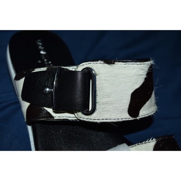 NEW Donald J Pliner Cow Print Calf Women's 7.5M Open Toe Sandals Slip-On Shoes - Picture 7 of 9